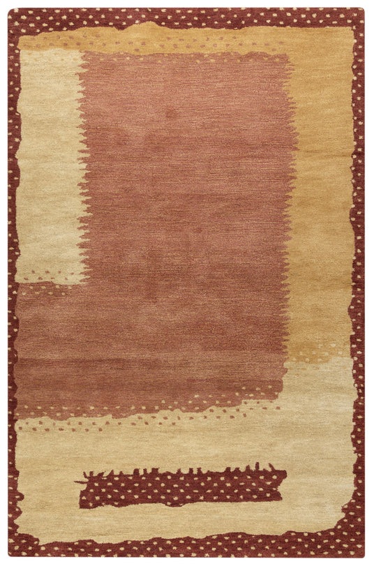Nomad A14102 Red/Gold Hand-Tufted Rug - Rizzy