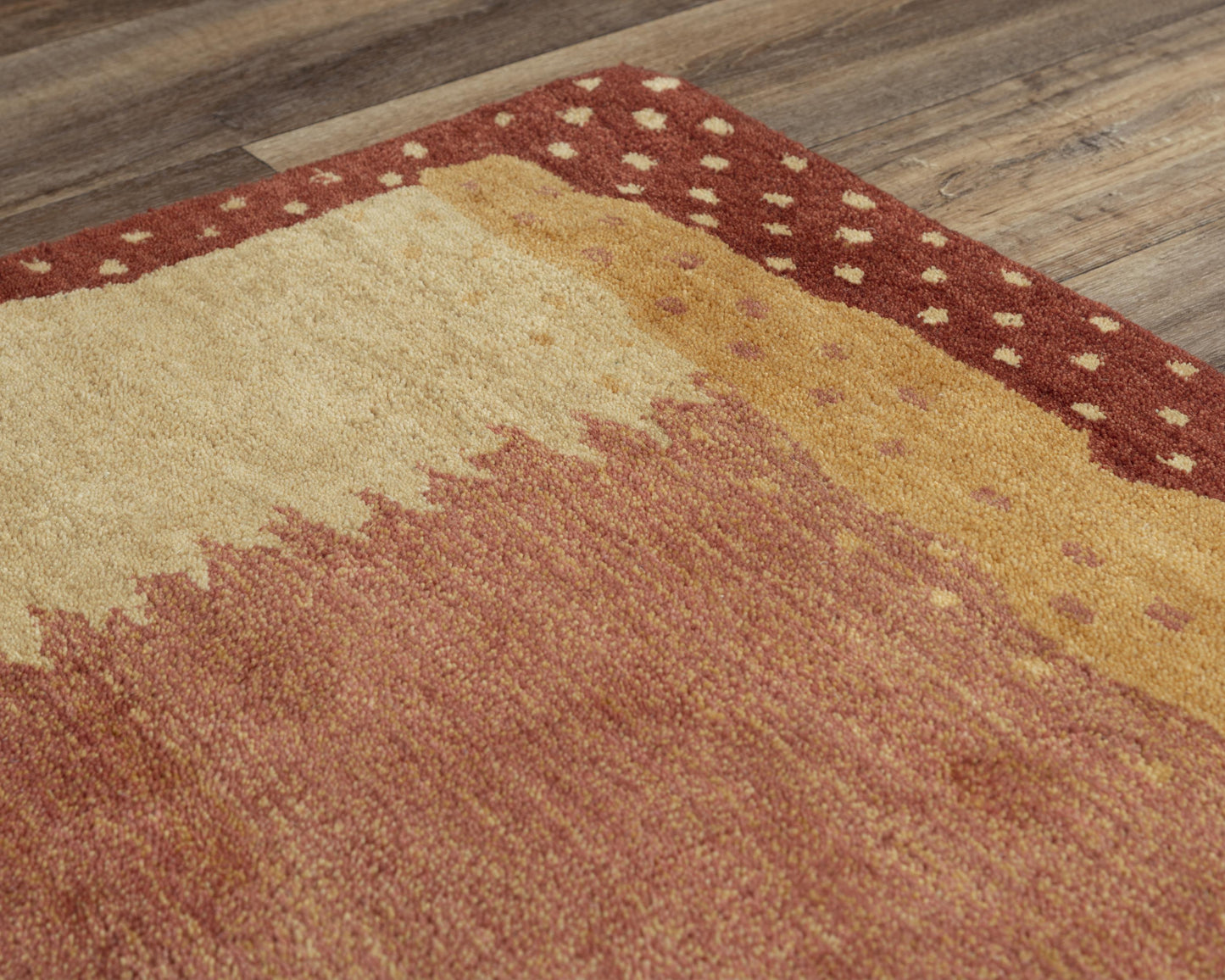 Nomad A14102 Red/Gold Hand-Tufted Rug - Rizzy