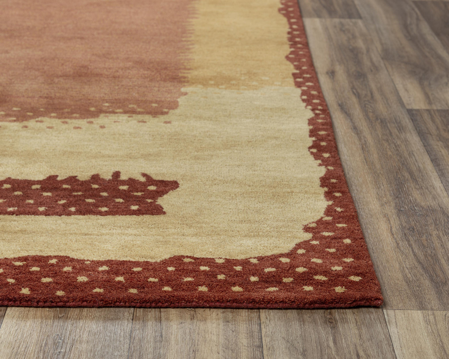 Nomad A14102 Red/Gold Hand-Tufted Rug - Rizzy
