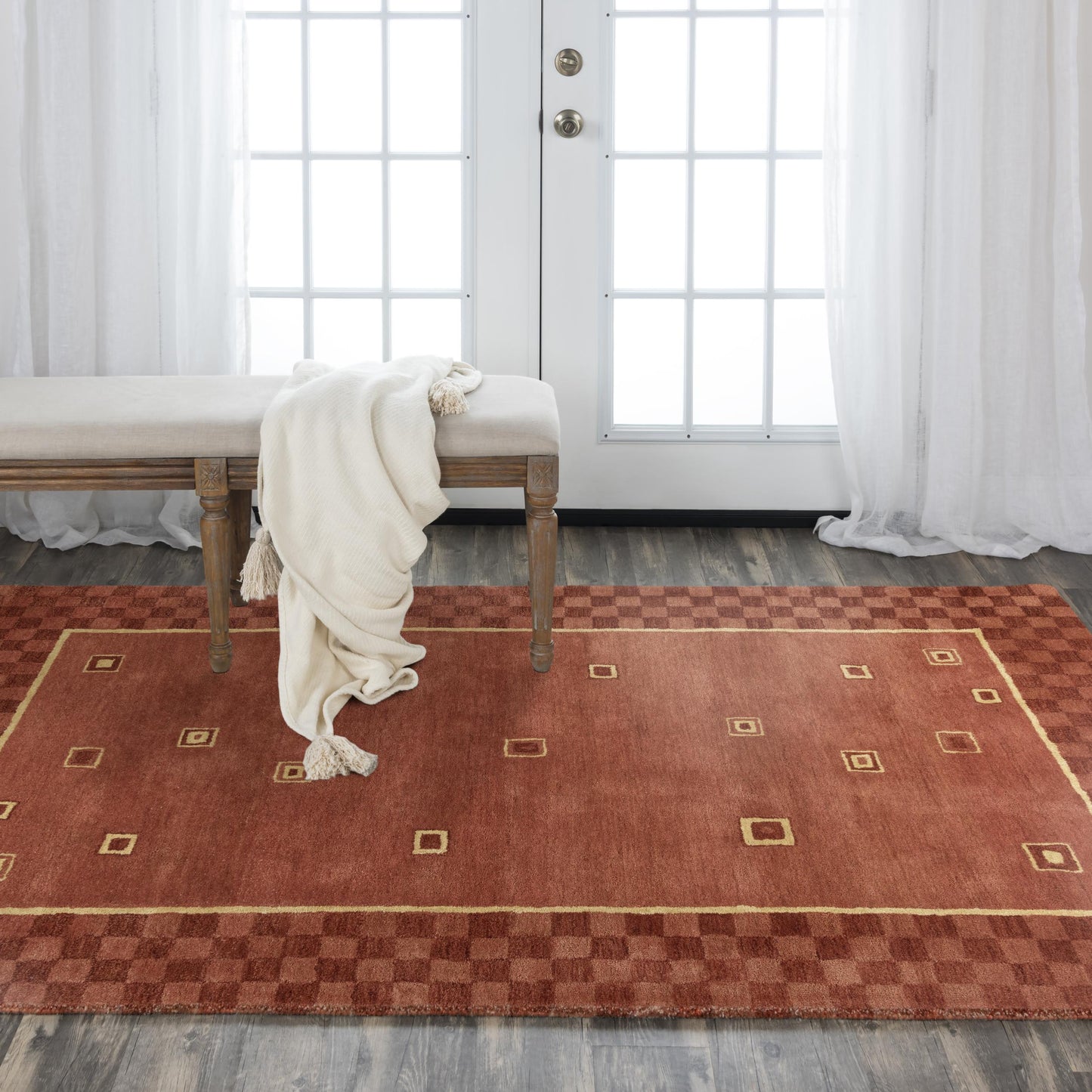 Nomad A14103 Red Hand-Tufted Rug - Rizzy