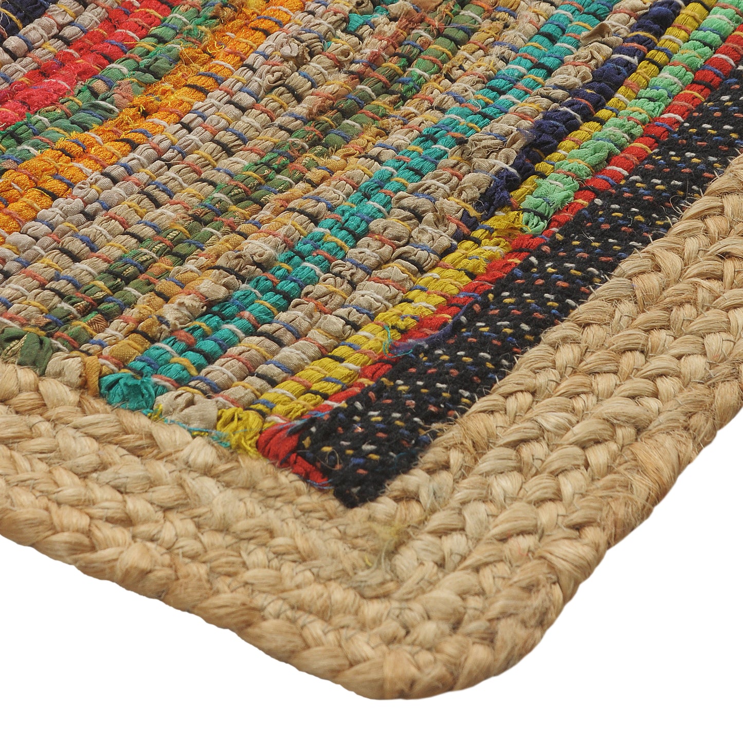 Accent-70189 Bohemian/Eclectic Hand-Woven Rainbow/Tan Self-Backed Indoor Area Rug - LR Home