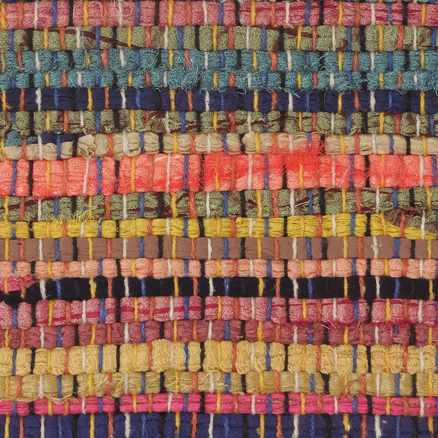 Accent-70189 Bohemian/Eclectic Hand-Woven Rainbow/Tan Self-Backed Indoor Area Rug - LR Home