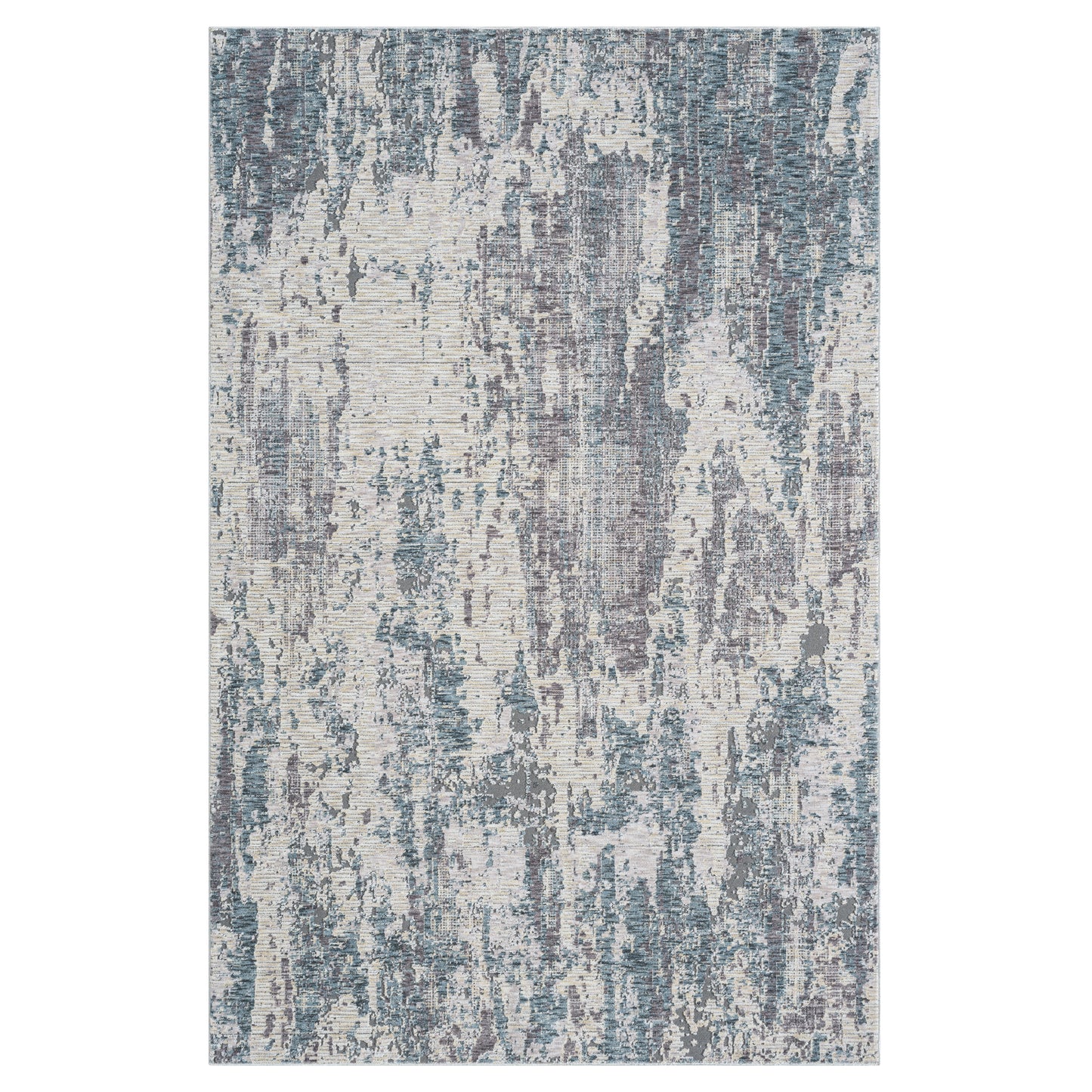 Allure-82464 Modern Power-Loomed Gray/Blue Cotton Indoor Area Rug - LR Home