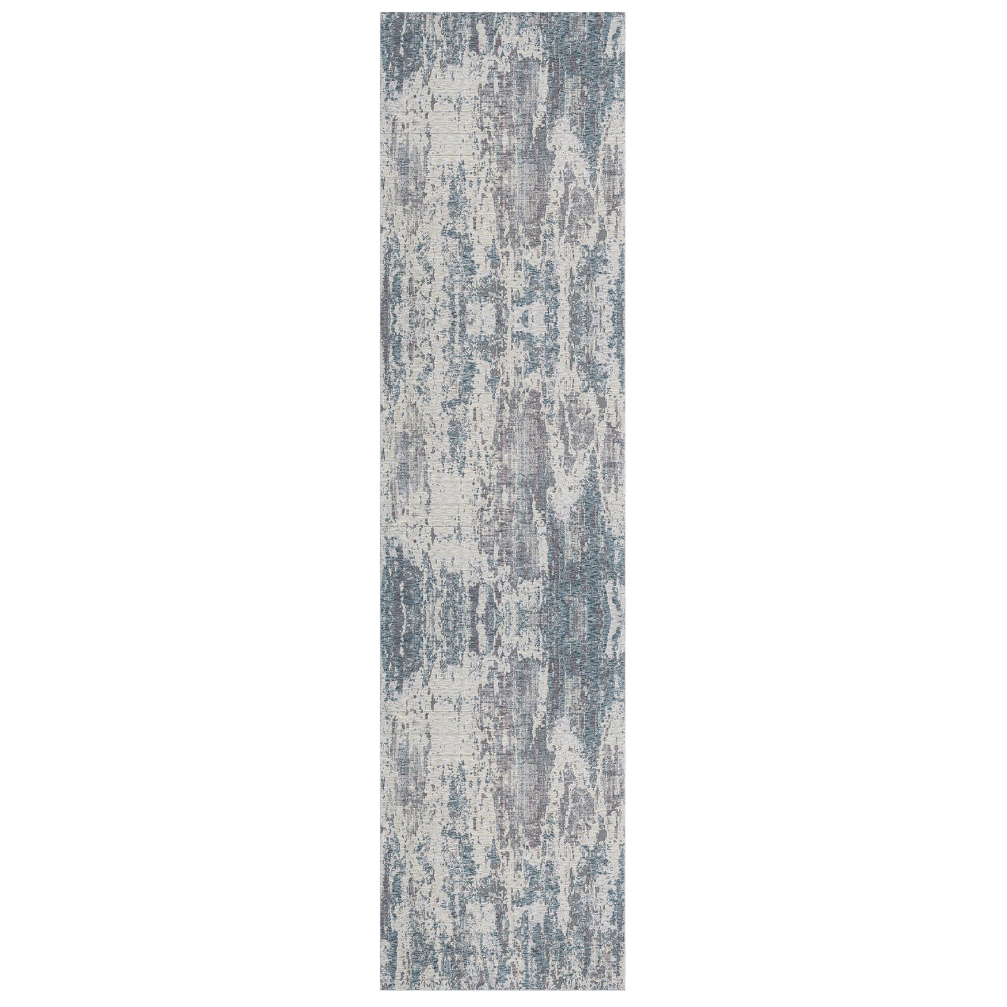Allure-82464 Modern Power-Loomed Gray/Blue Cotton Indoor Area Rug - LR Home