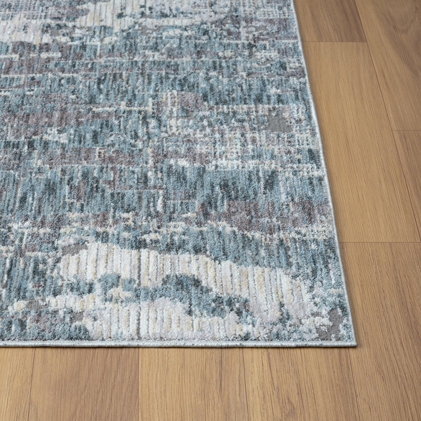 Allure-82464 Modern Power-Loomed Gray/Blue Cotton Indoor Area Rug - LR Home