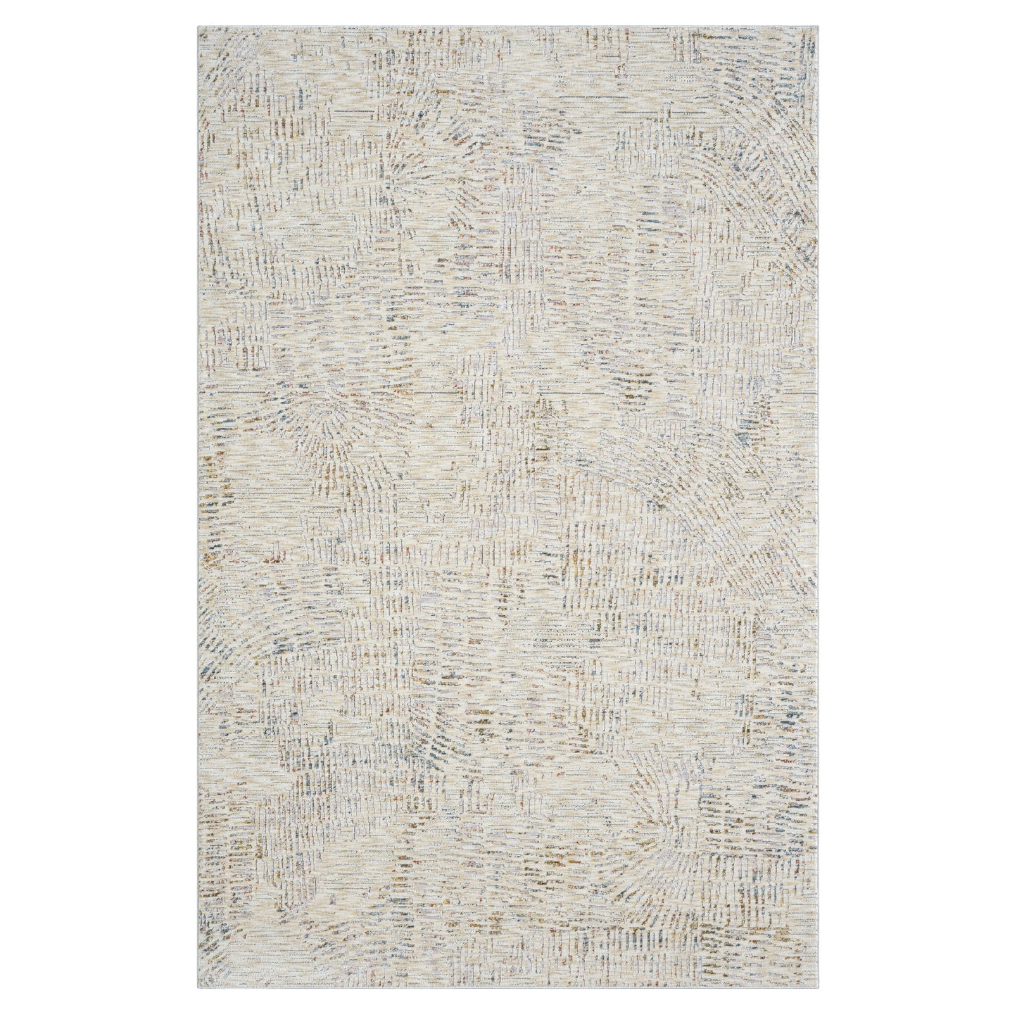 Allure-82465 Modern Power-Loomed Light Gray/Ivory Cotton Indoor Area Rug - LR Home