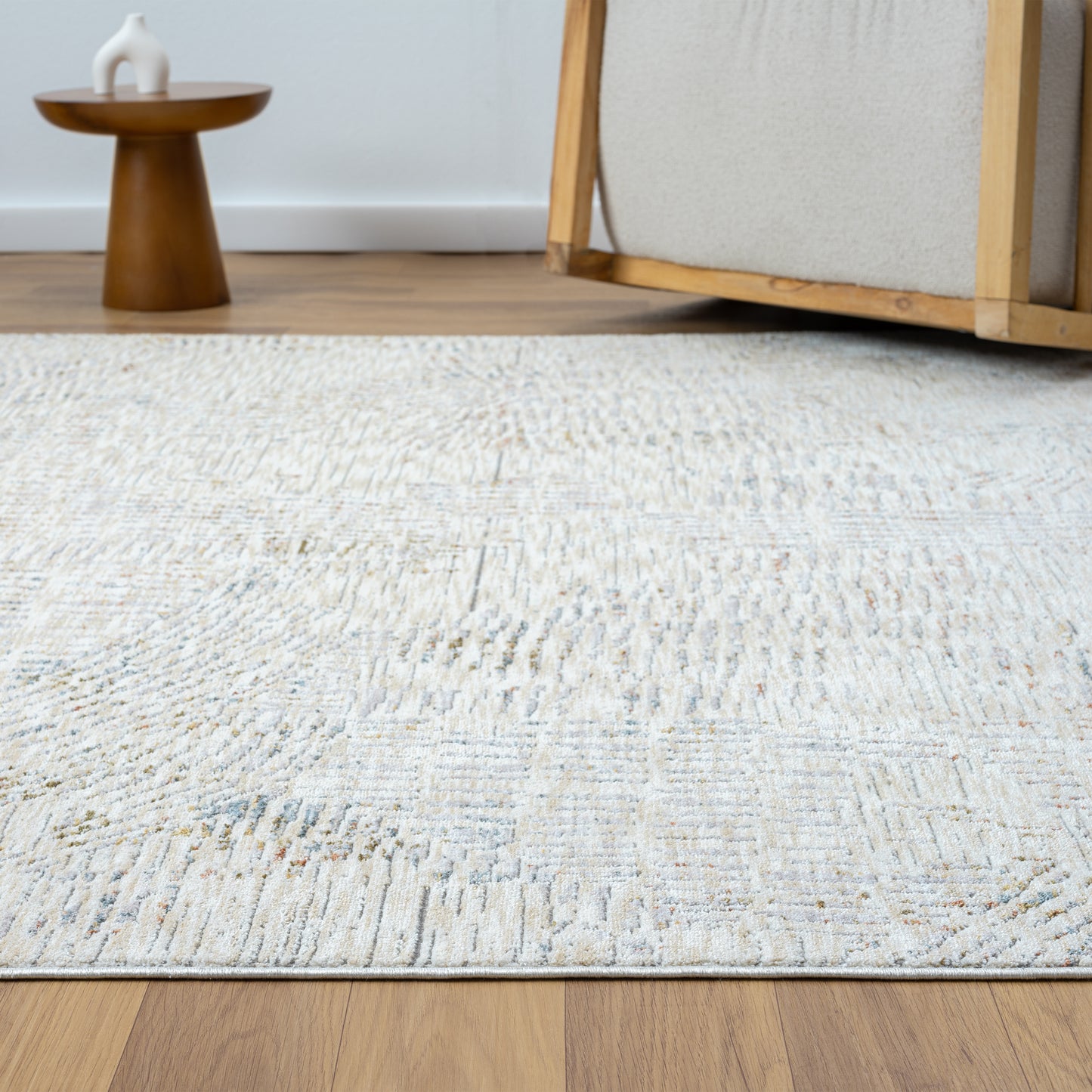 Allure-82465 Modern Power-Loomed Light Gray/Ivory Cotton Indoor Area Rug - LR Home