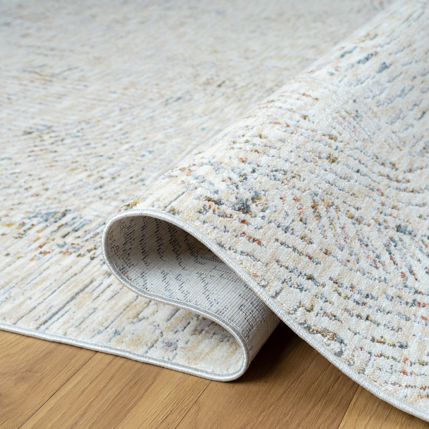 Allure-82465 Modern Power-Loomed Light Gray/Ivory Cotton Indoor Area Rug - LR Home