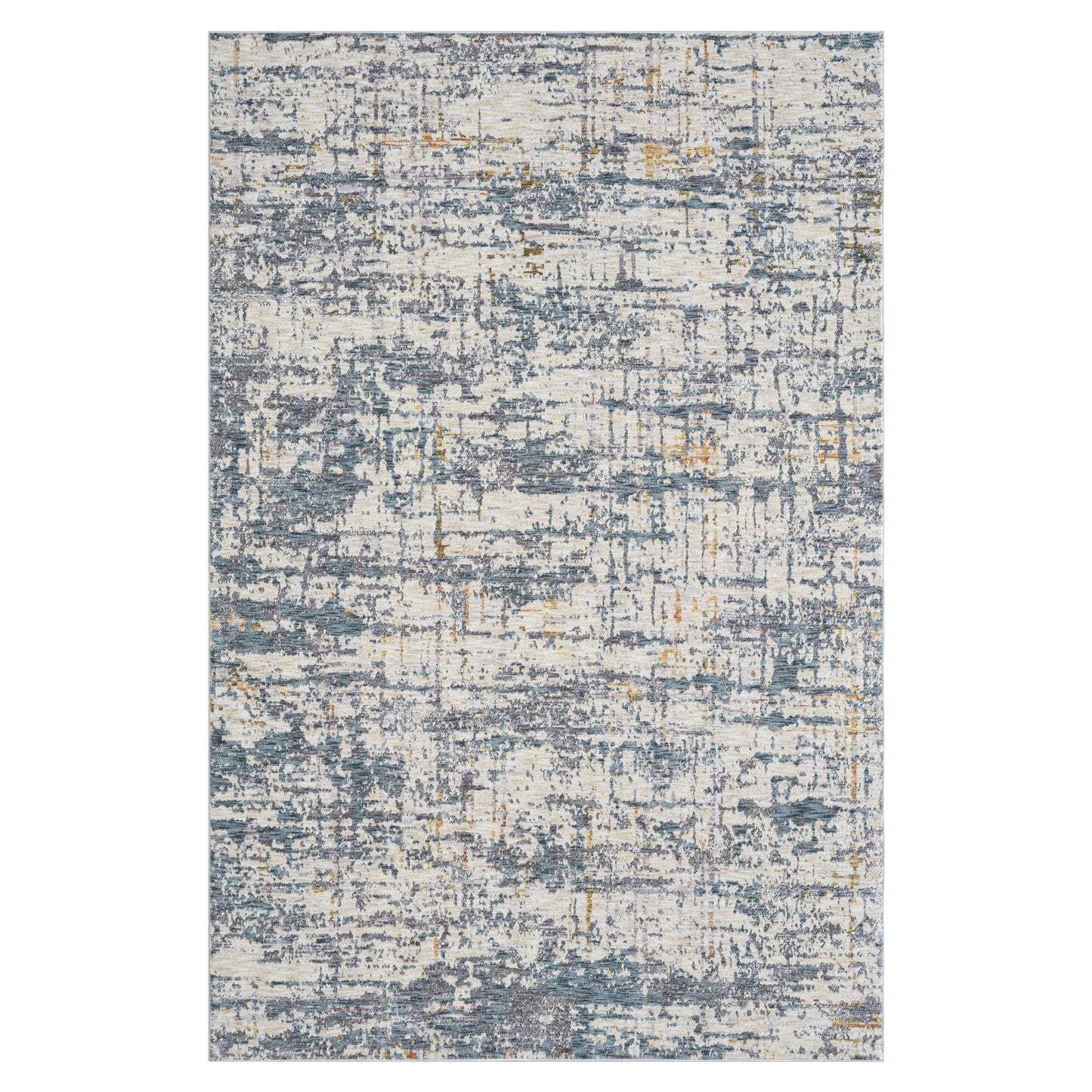 Allure-82466 Modern Power-Loomed Blue/Taupe Cotton Indoor Area Rug - LR Home