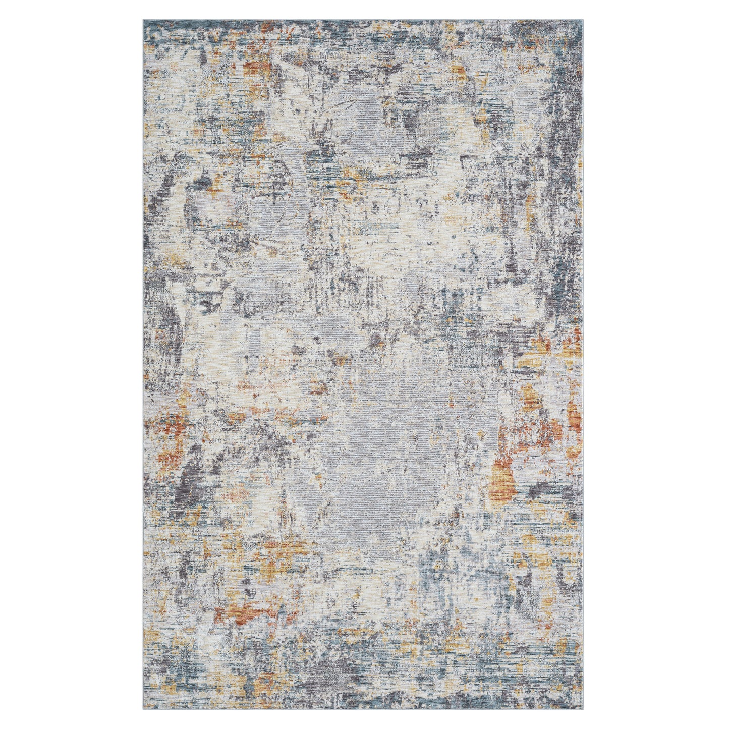 Allure-82467 Modern Power-Loomed Gray/Brown Cotton Indoor Area Rug - LR Home