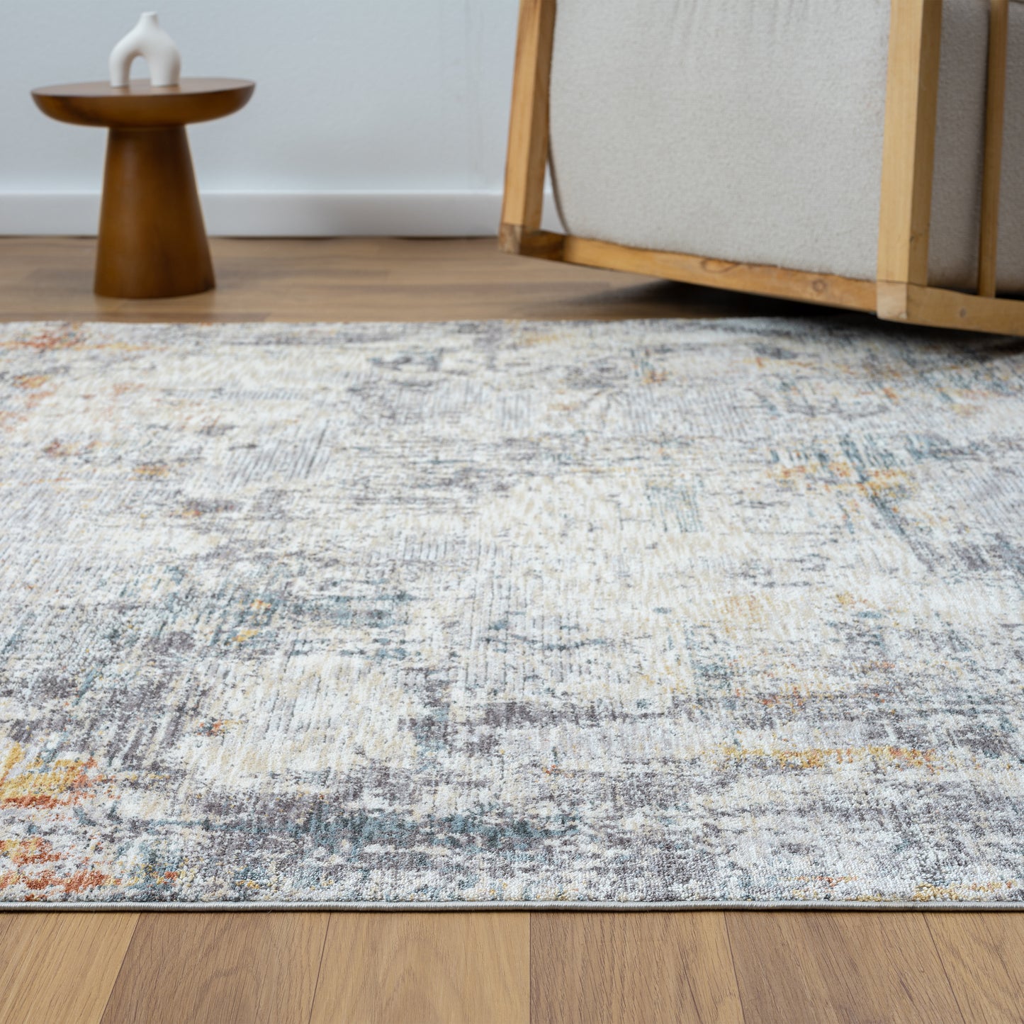 Allure-82467 Modern Power-Loomed Gray/Brown Cotton Indoor Area Rug - LR Home