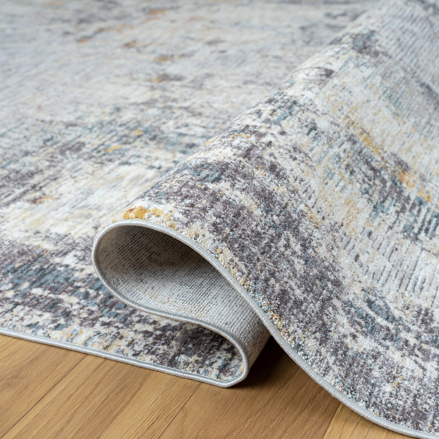 Allure-82467 Modern Power-Loomed Gray/Brown Cotton Indoor Area Rug - LR Home