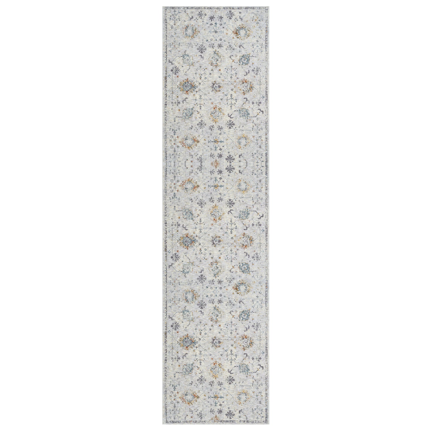 Allure-82470 Traditional Power-Loomed Gray/Blue Cotton Indoor Area Rug - LR Home