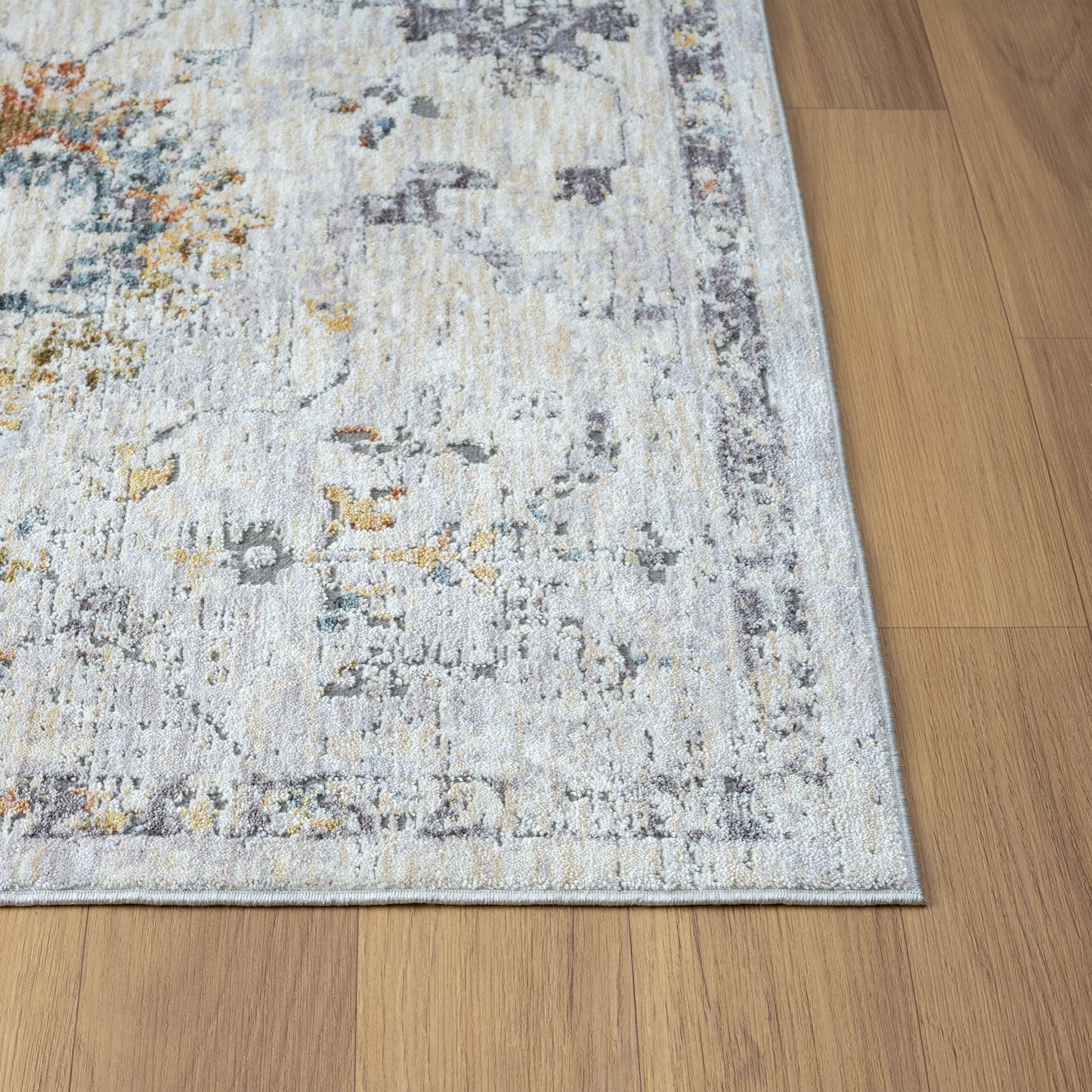 Allure-82470 Traditional Power-Loomed Gray/Blue Cotton Indoor Area Rug - LR Home