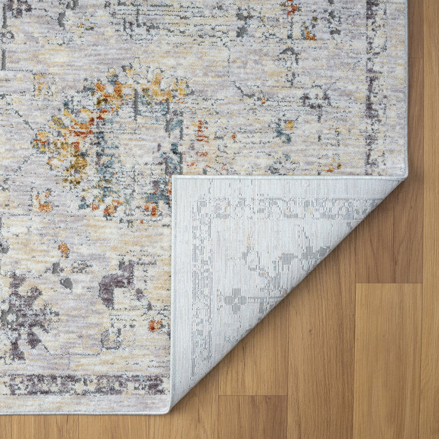 Allure-82470 Traditional Power-Loomed Gray/Blue Cotton Indoor Area Rug - LR Home