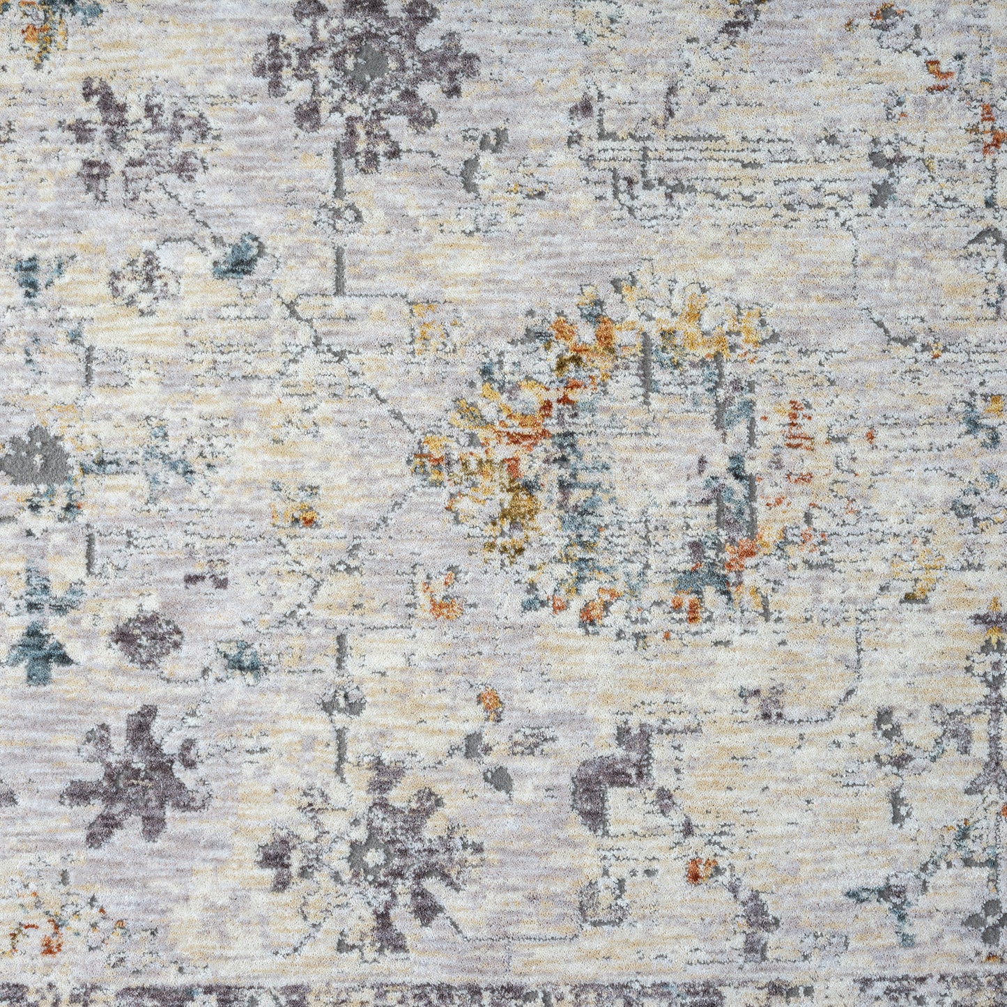 Allure-82470 Traditional Power-Loomed Gray/Blue Cotton Indoor Area Rug - LR Home