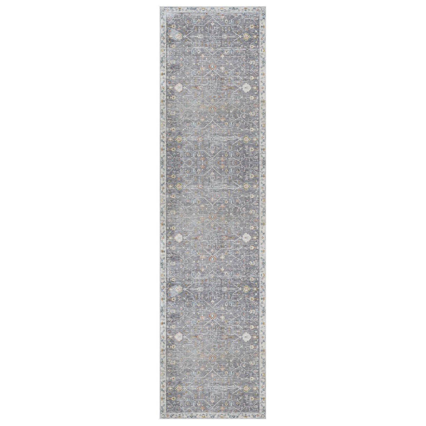 Allure-82471 Traditional Power-Loomed Gray/Ivory Cotton Indoor Area Rug - LR Home