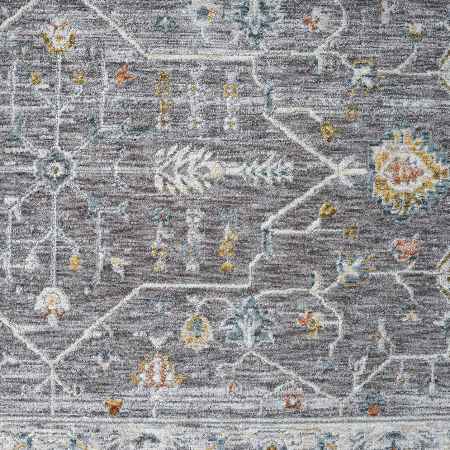 Allure-82471 Traditional Power-Loomed Gray/Ivory Cotton Indoor Area Rug - LR Home