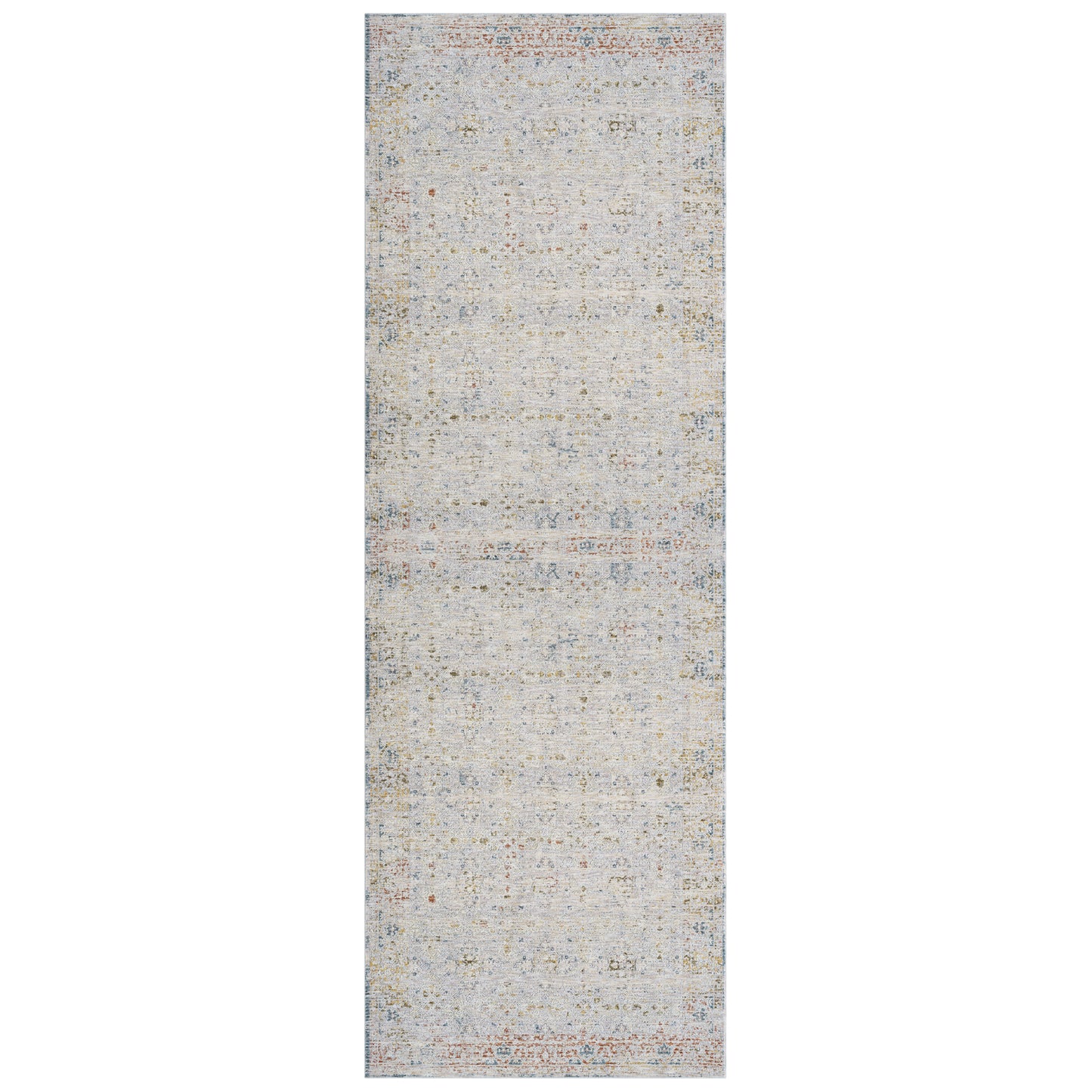 Allure-82474 Traditional Power-Loomed Light Gray/Multi Cotton Indoor Area Rug - LR Home