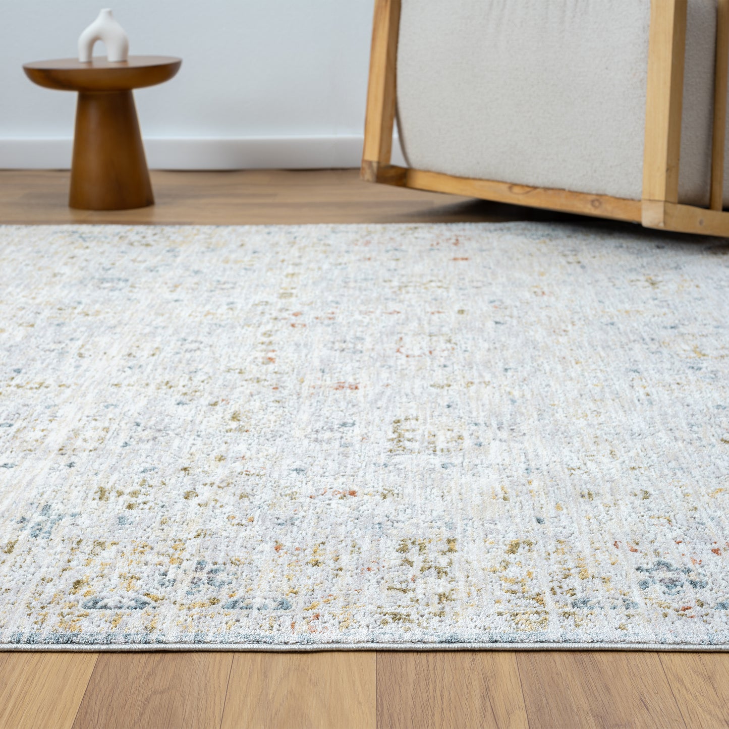 Allure-82474 Traditional Power-Loomed Light Gray/Multi Cotton Indoor Area Rug - LR Home