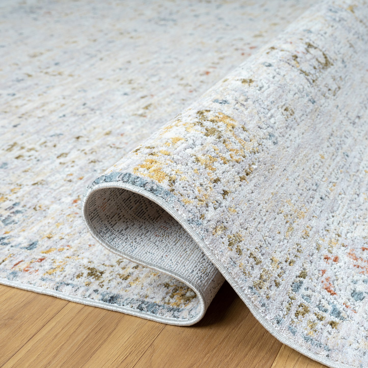 Allure-82474 Traditional Power-Loomed Light Gray/Multi Cotton Indoor Area Rug - LR Home