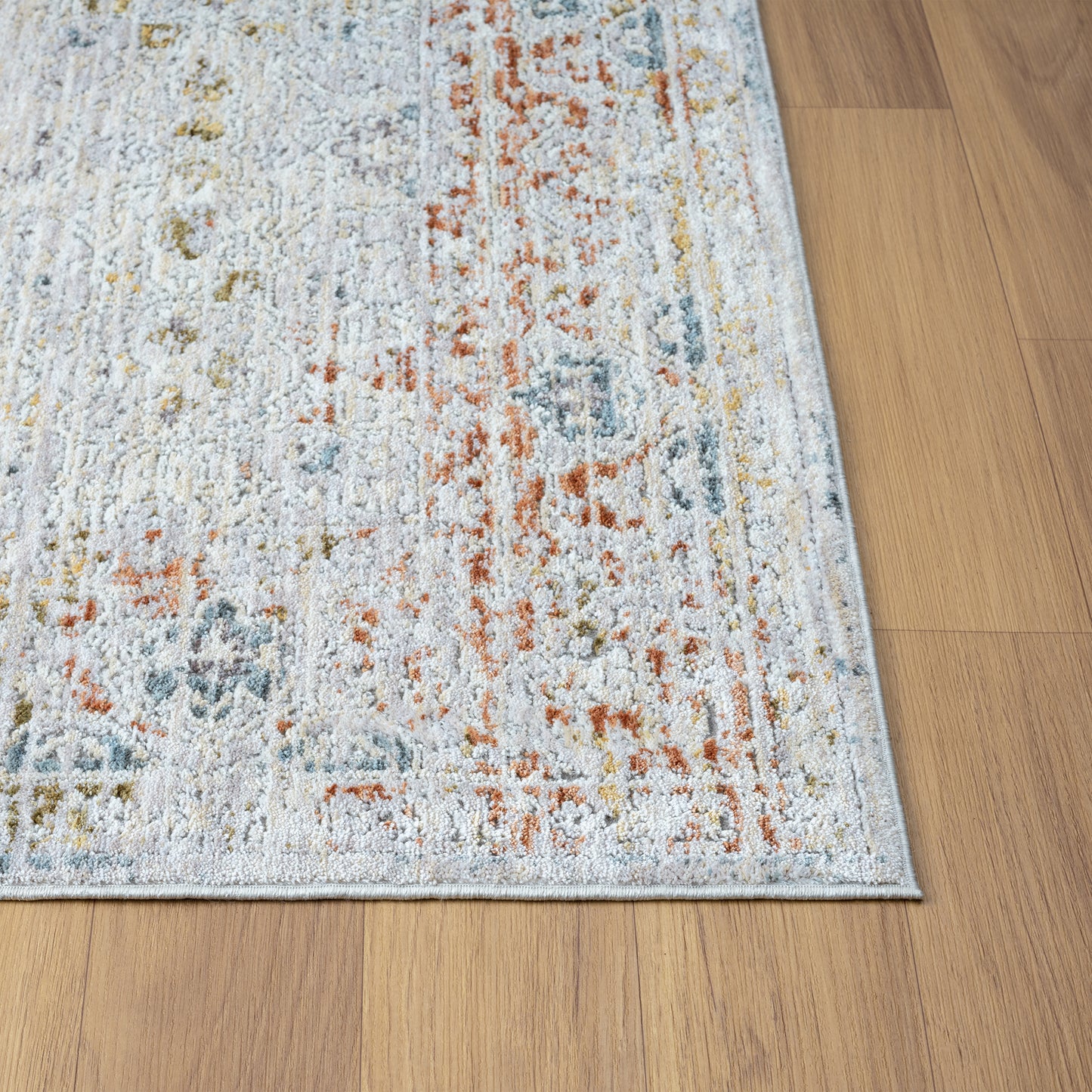 Allure-82474 Traditional Power-Loomed Light Gray/Multi Cotton Indoor Area Rug - LR Home
