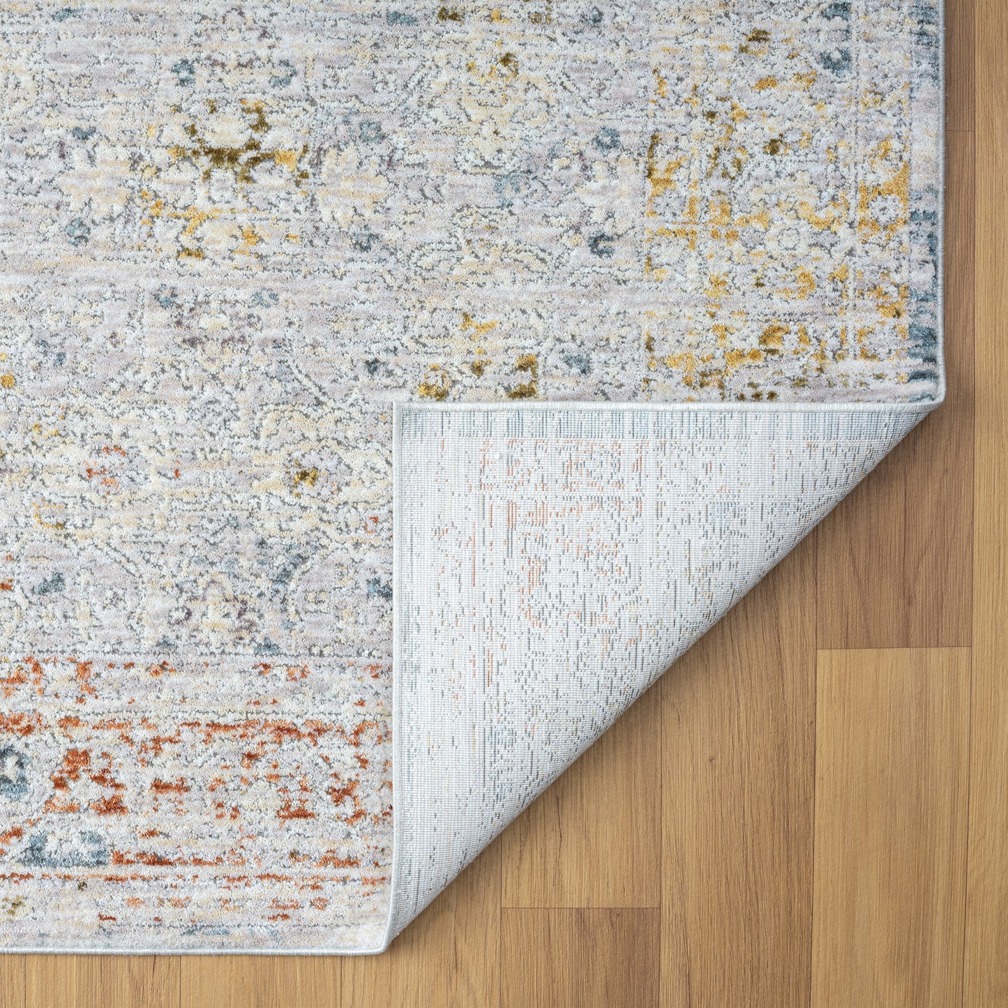 Allure-82474 Traditional Power-Loomed Light Gray/Multi Cotton Indoor Area Rug - LR Home