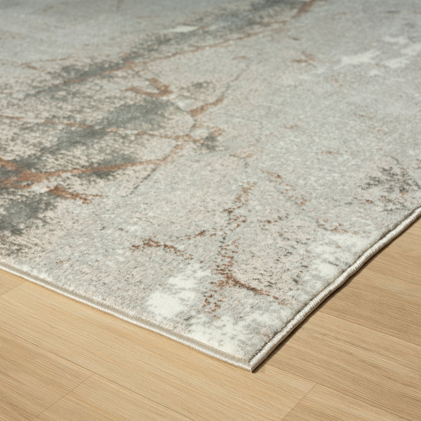 ANTAL-82051 Modern/Contemporary Machine Made Beige/Gray Polyester Indoor Area Rugs - LR Home