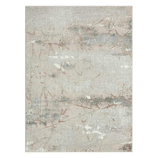ANTAL-82051 Modern/Contemporary Machine Made Beige/Gray Polyester Indoor Area Rugs - LR Home