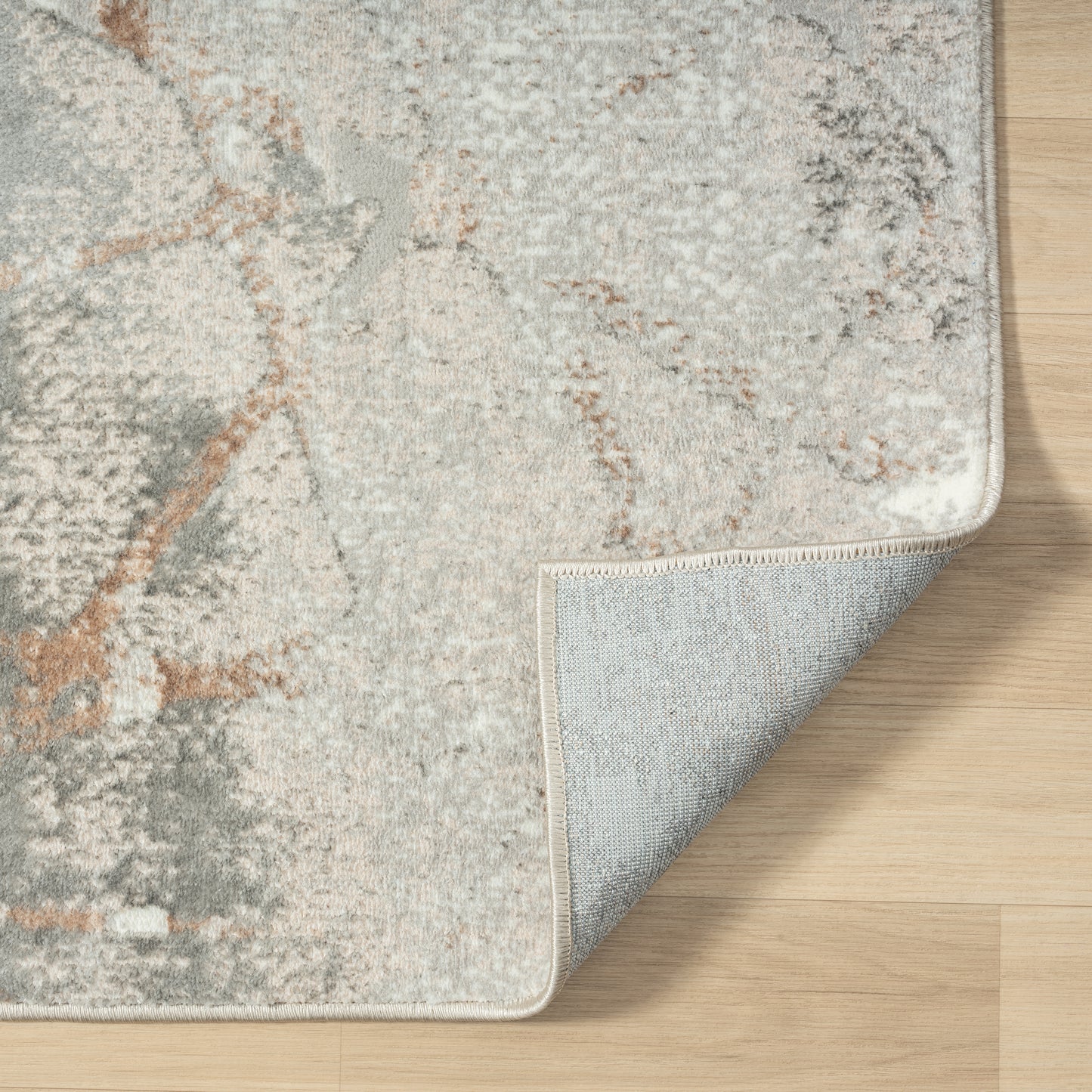 ANTAL-82051 Modern/Contemporary Machine Made Beige/Gray Polyester Indoor Area Rugs - LR Home