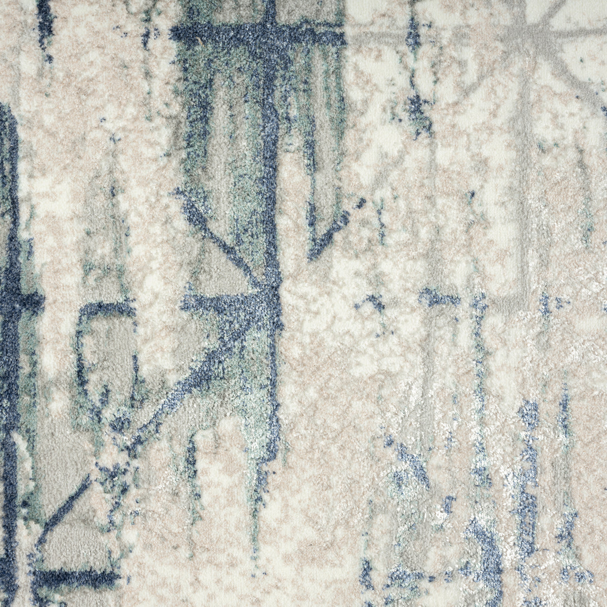 Antalya Transitional Geometric Polyester Performance Indoor Area Rug, Blue/Beige - color swatch