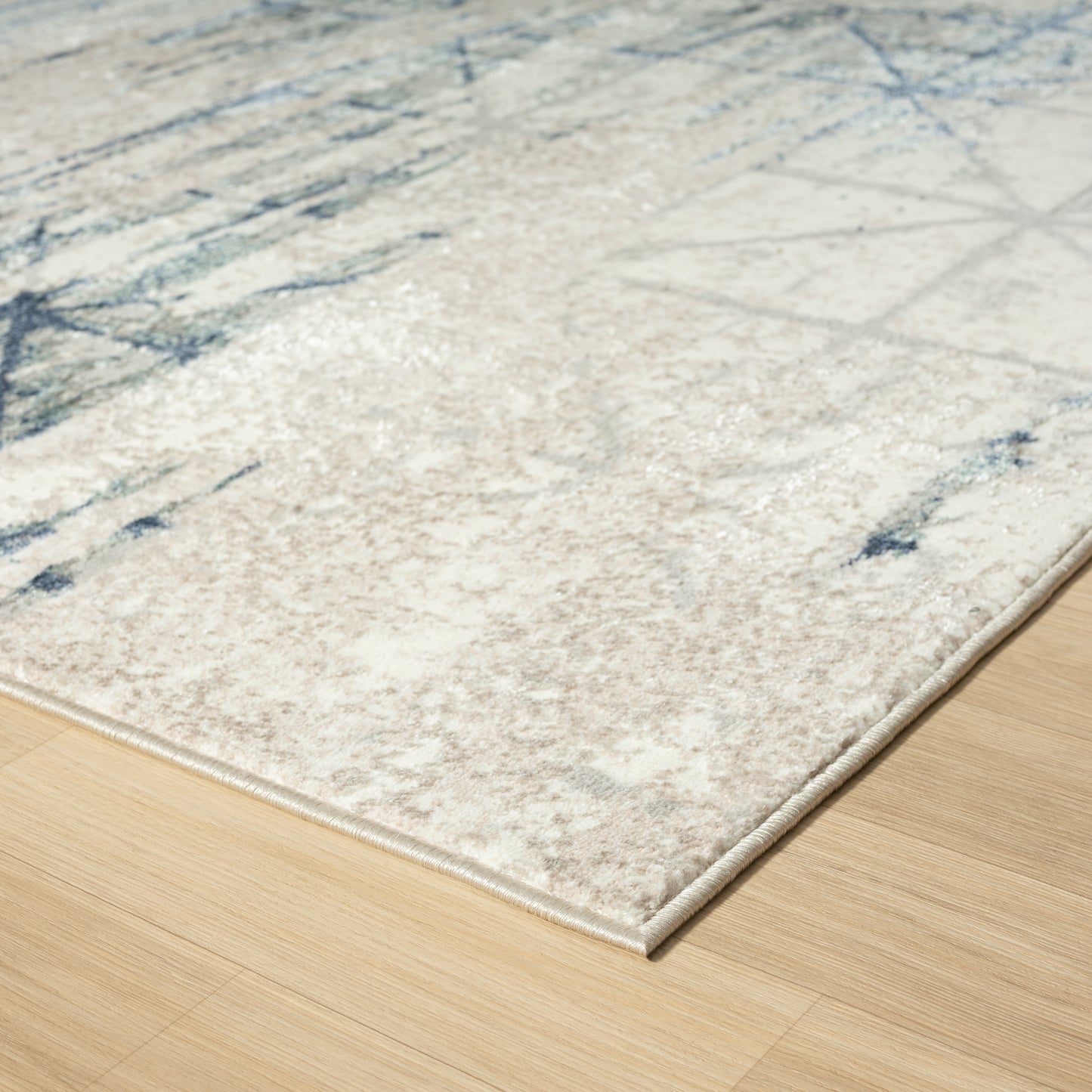 Antalya-82052 Contemporary Power-Loomed Blue/Gray Cotton Indoor Area Rug - LR Home
