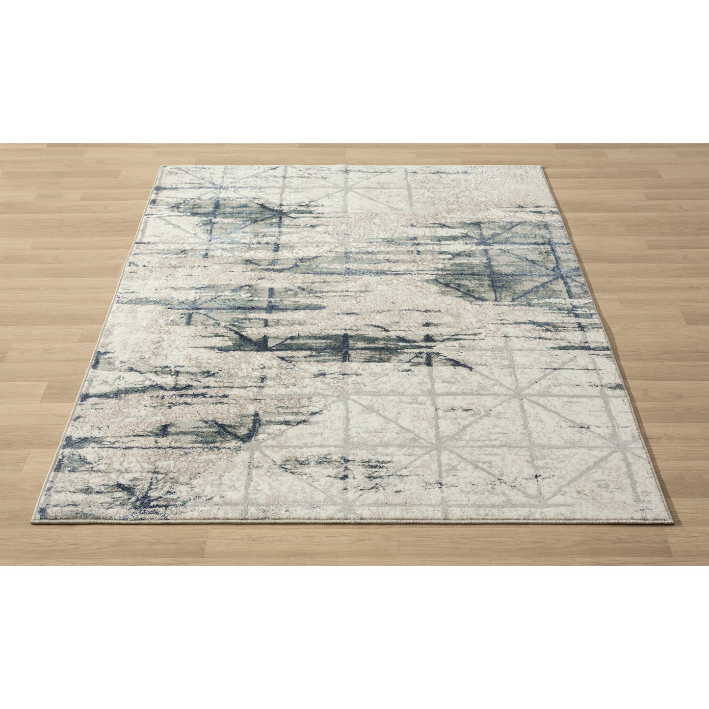 Antalya-82052 Contemporary Power-Loomed Blue/Gray Cotton Indoor Area Rug - LR Home