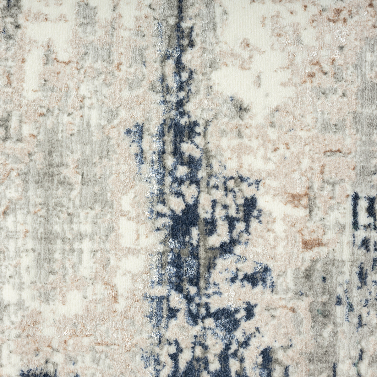 Antalya Abstract Polyester Performance Indoor Area Rug, Blue/Beige - color swatch