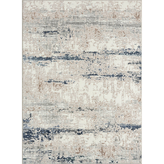 ANTAL-82053 Modern/Contemporary Machine Made Gray/Blue Polyester Indoor Area Rugs - LR Home