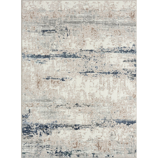 Antalya Abstract Polyester Performance Indoor Area Rug, Blue/Beige - Silo view