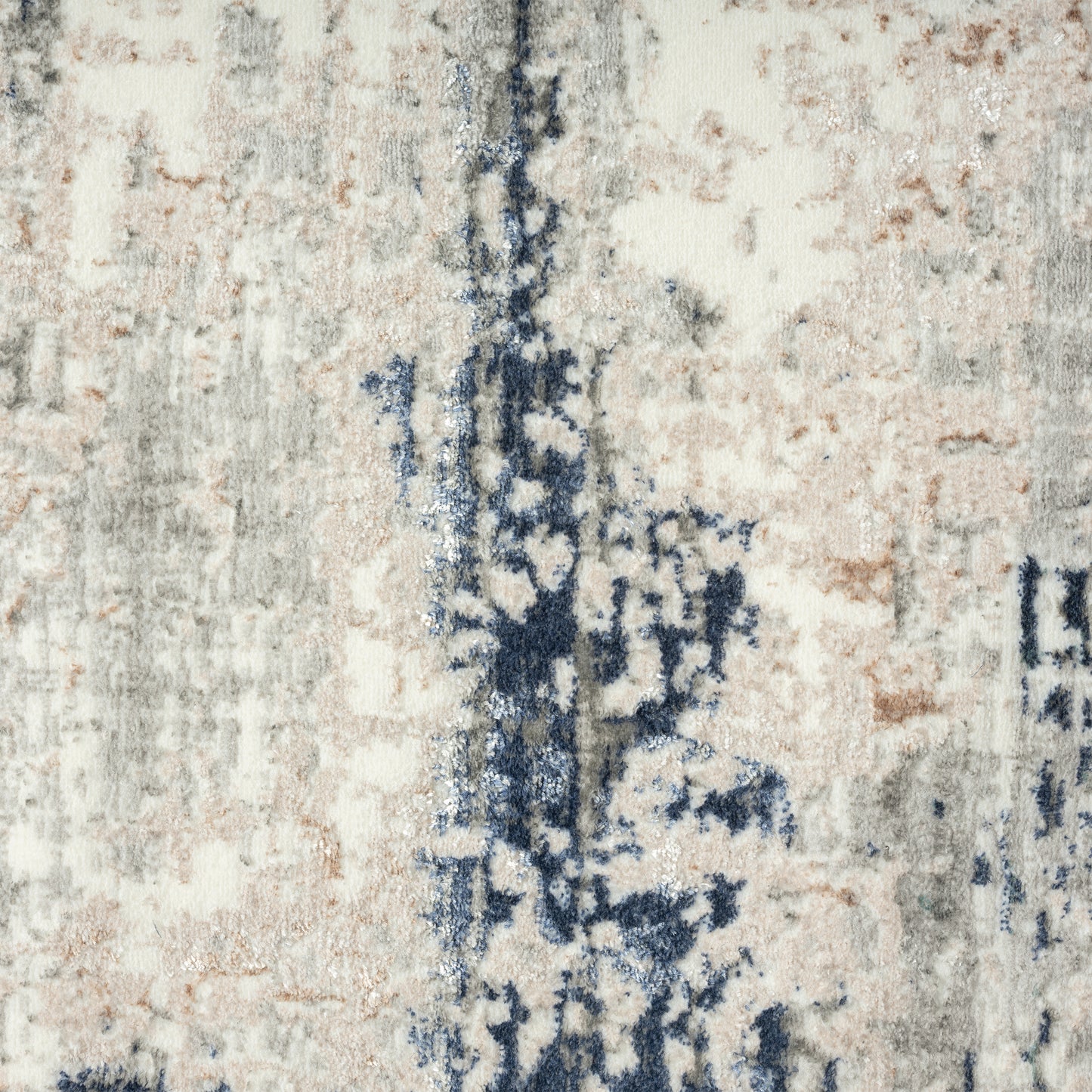 Antalya-82053 Modern Power-Loomed Gray/Blue Cotton Indoor Area Rug - LR Home
