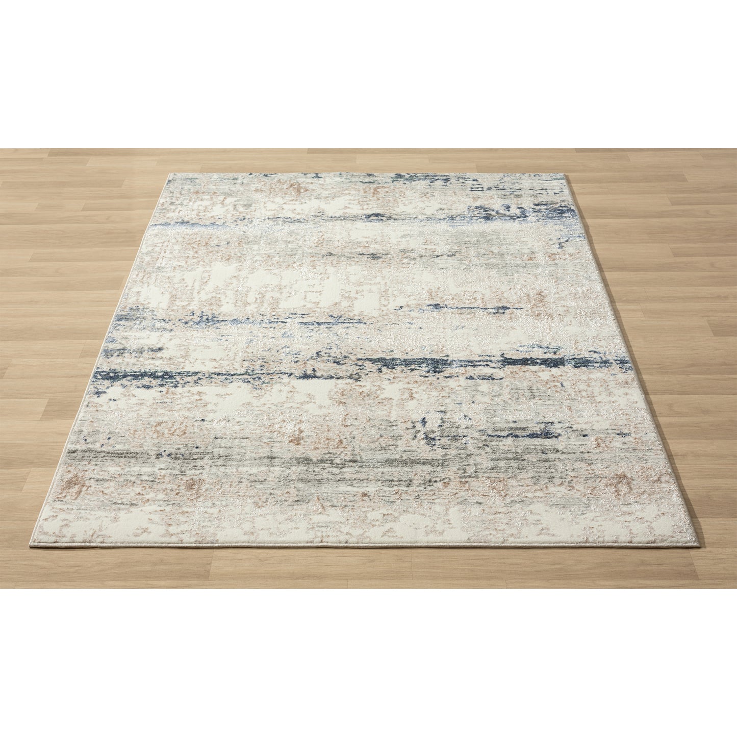 Antalya-82053 Modern Power-Loomed Gray/Blue Cotton Indoor Area Rug - LR Home