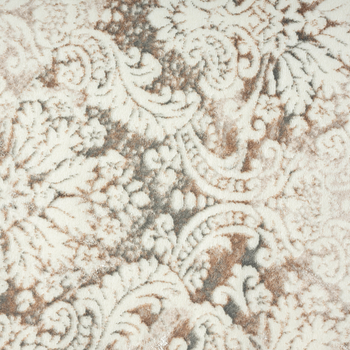 Antalya Transitional Bordered/Damask Polyester Performance Indoor Area Rug, Beige - color swatch