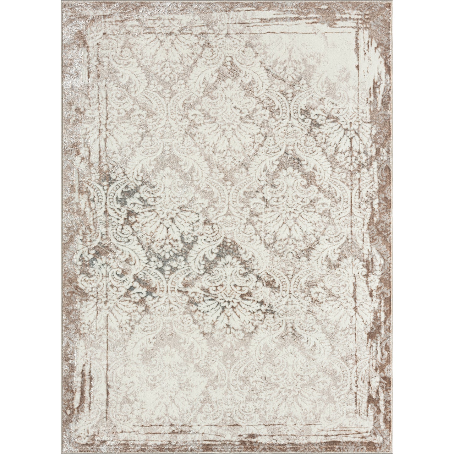 ANTAL-82054 Classic/Traditional Machine Made Taupe Polyester Indoor Area Rugs - LR Home