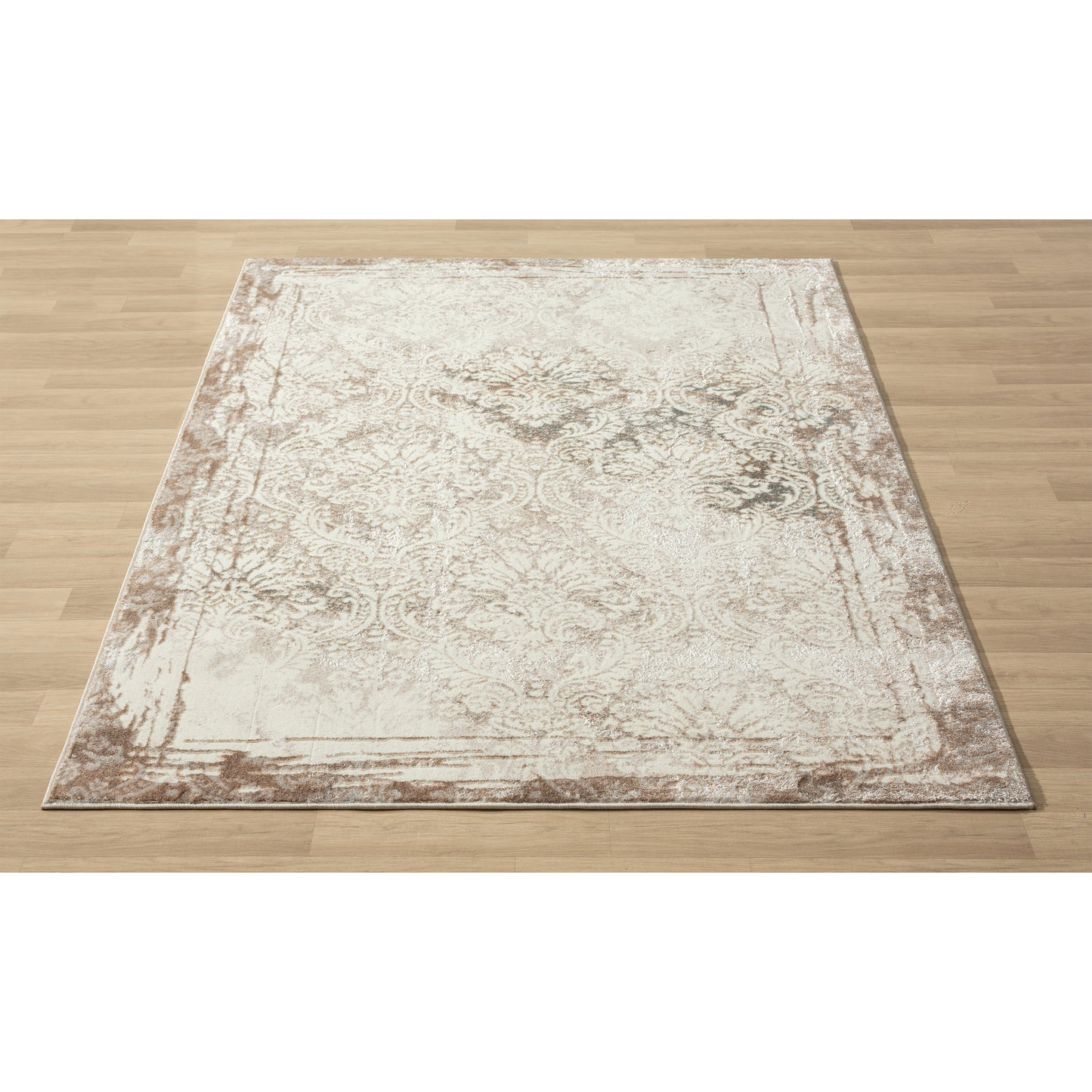 Antalya-82054 Farmhouse Power-Loomed Taupe/Ivory Cotton Indoor Area Rug - LR Home