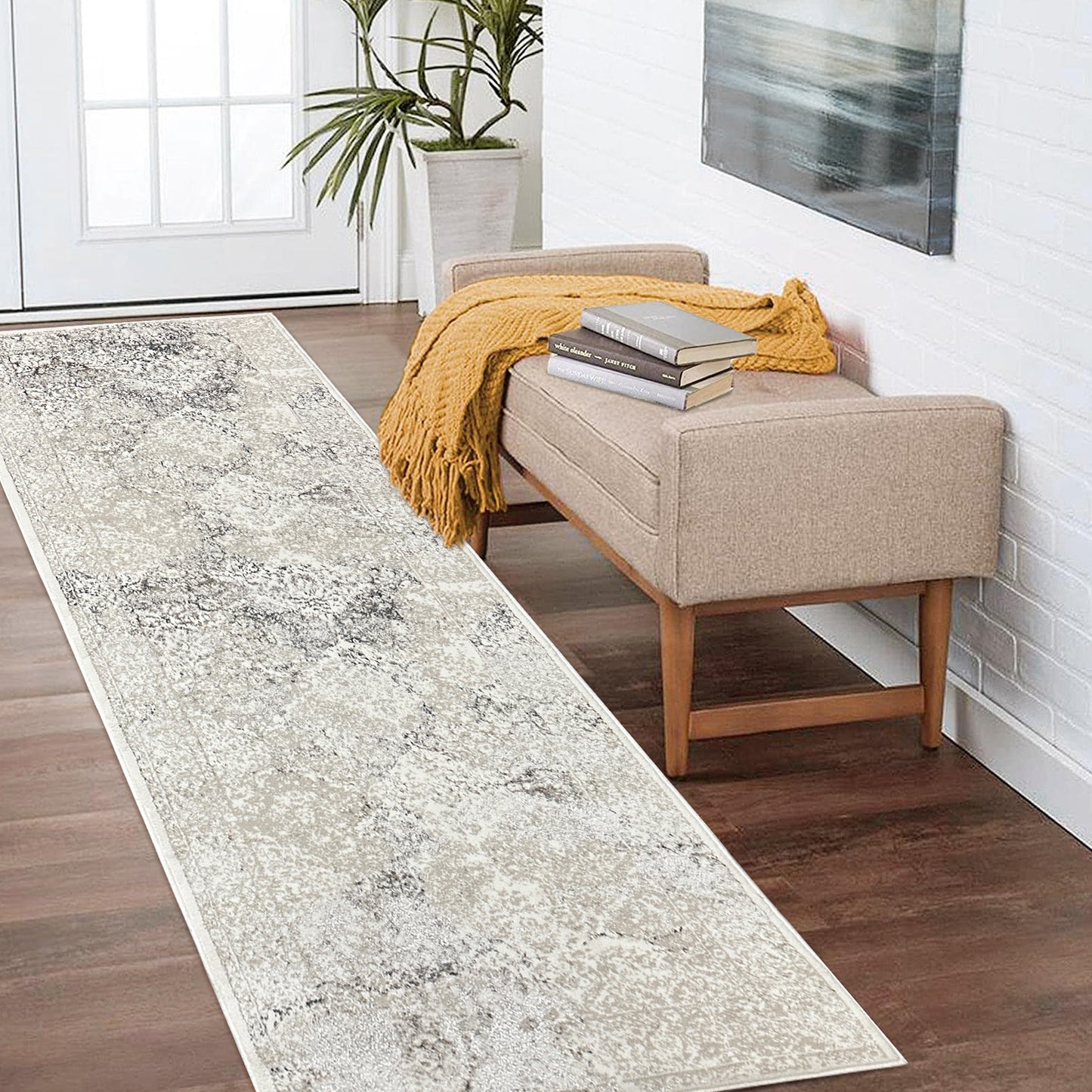 ANTAL-82056 Classic/Traditional Machine Made Taupe Polyester Indoor Area Rugs - LR Home