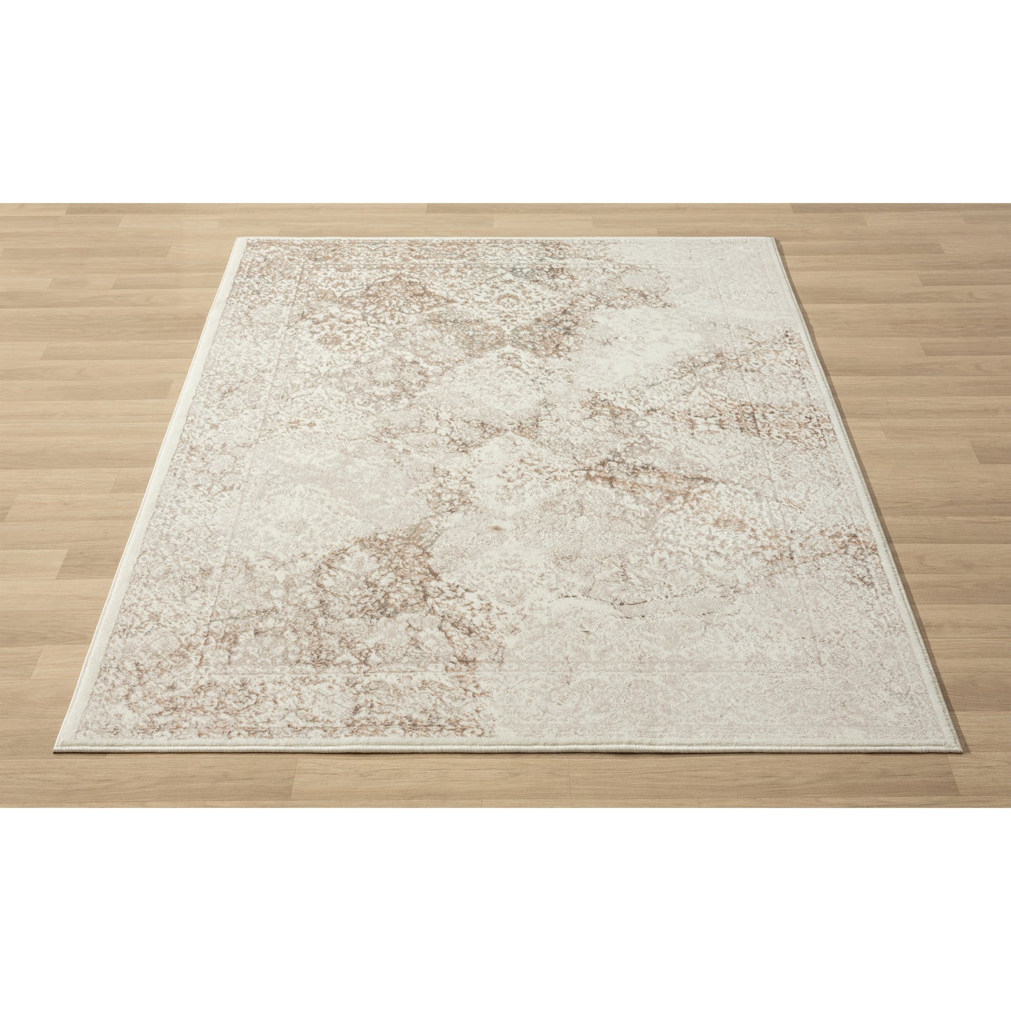 Antalya-82056 Farmhouse Power-Loomed Beige/Cream Cotton Indoor Area Rug - LR Home
