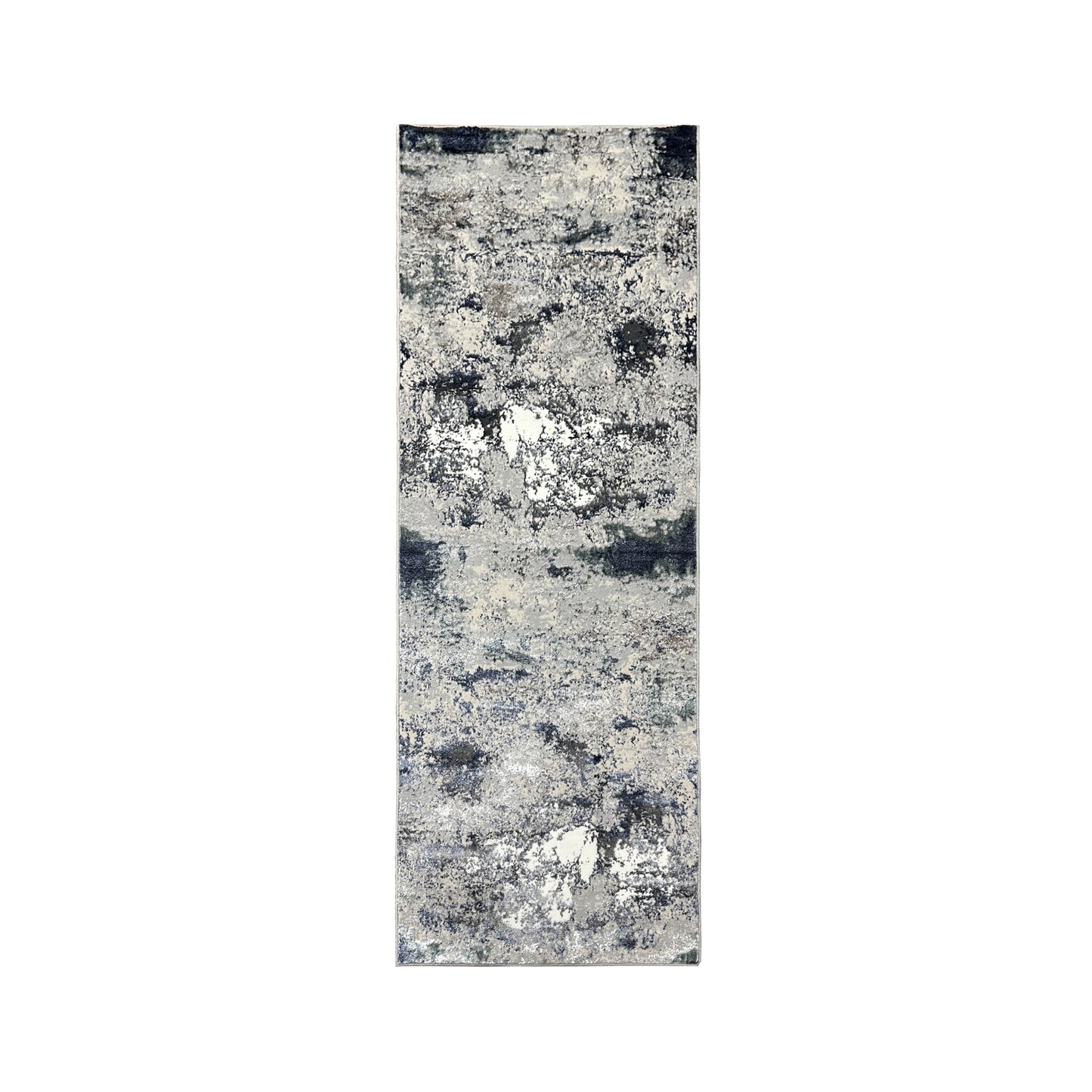 Antalya-82057 Modern Power-Loomed Grey/Teal Cotton Indoor Area Rug - LR Home
