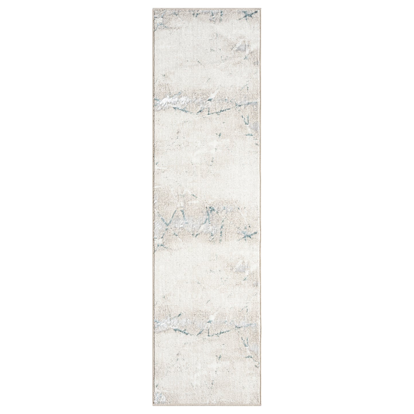Antalya-82609 Modern Power-Loomed Beige/Blue Cotton Indoor Area Rug - LR Home