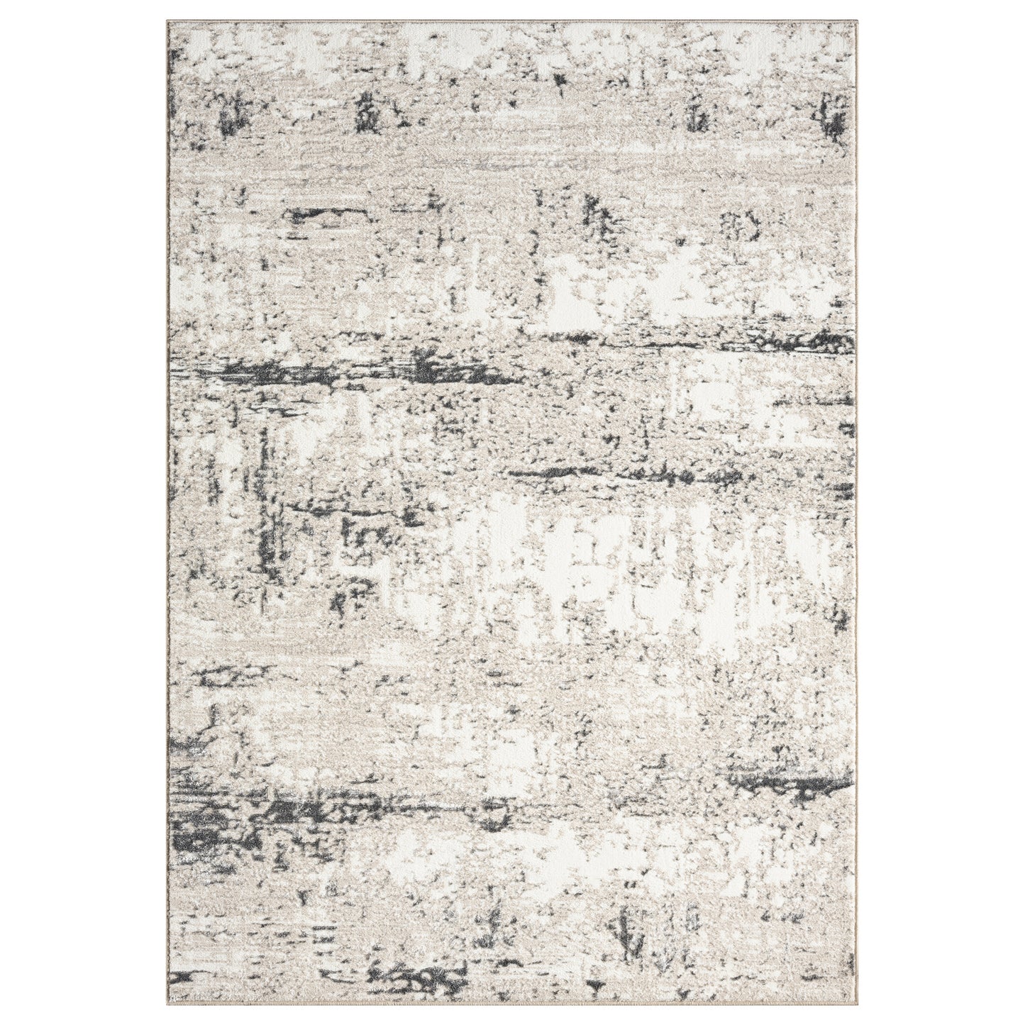 Antalya-82610 Modern Power-Loomed Ivory/Gray Cotton Indoor Area Rug - LR Home