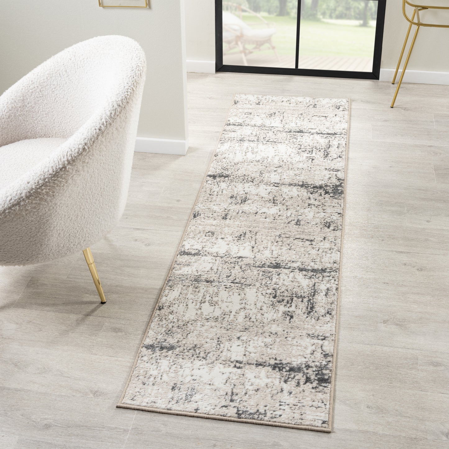 Antalya-82610 Modern Power-Loomed Ivory/Gray Cotton Indoor Area Rug - LR Home
