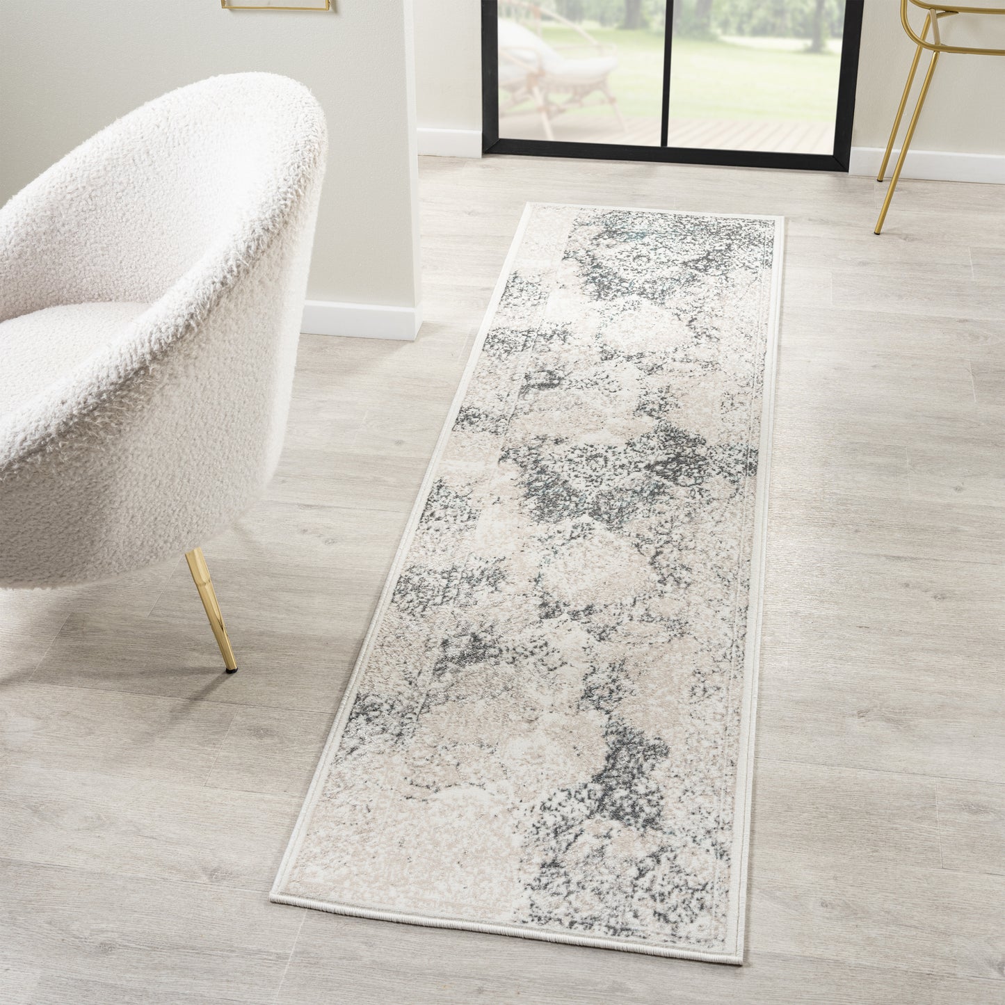 ANTAL-82056 Classic/Traditional Machine Made  Beige/Blue  Polyester Indoor Area Rugs - LR Home