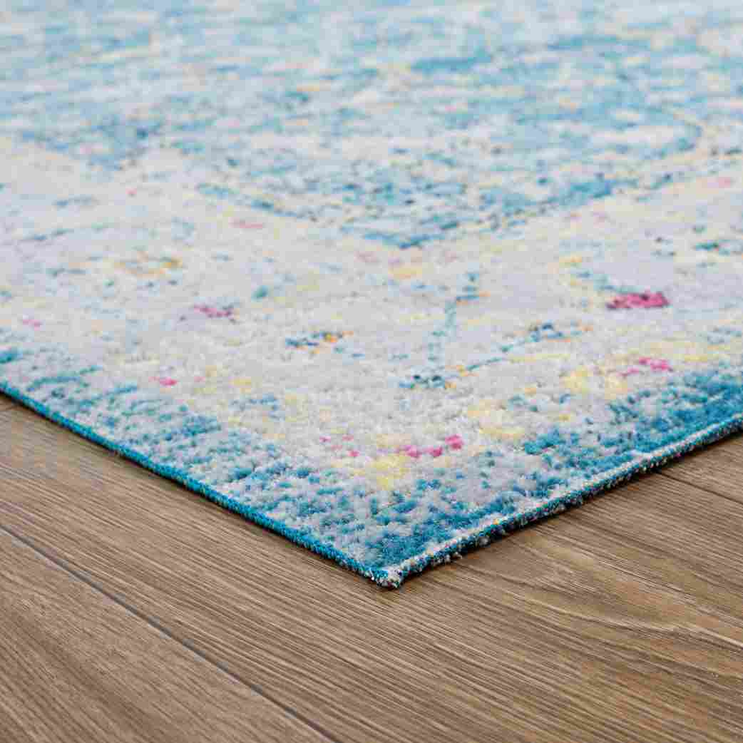 Antiquity-81455 Traditional Power-Loomed Blue/Yellow Polypropylene Indoor/Outdoor Area Rug - LR Home