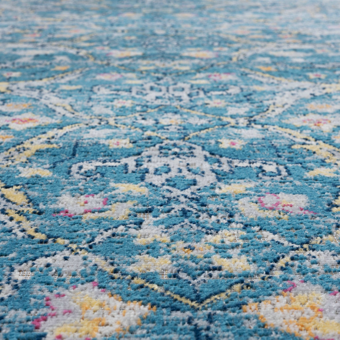 Antiquity-81455 Traditional Power-Loomed Blue/Yellow Polypropylene Indoor/Outdoor Area Rug - LR Home